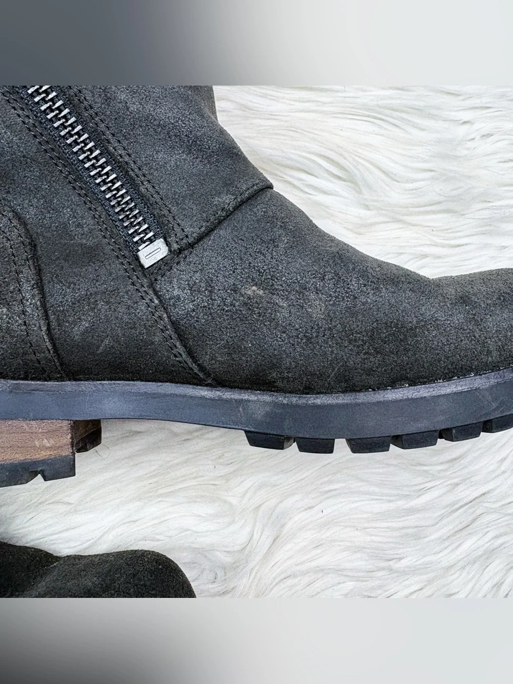 UGG Niels II Boot Black Moto Leather Water Resistant Fur Fleece Lined Winter 7